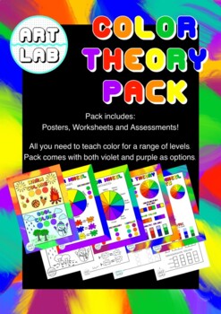 Preview of Color Wheel Theory Worksheets, Assessments, Posters Pack