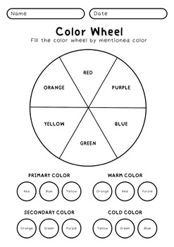 Color Wheel Worksheet (Beginner) FREE by Joy-Love Summerfield | TPT