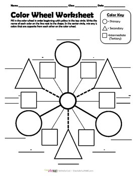 Preview of Color Wheel Worksheet & Poster