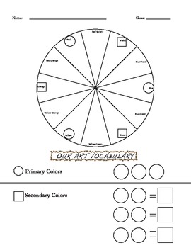 Preview of Color Wheel Worksheets