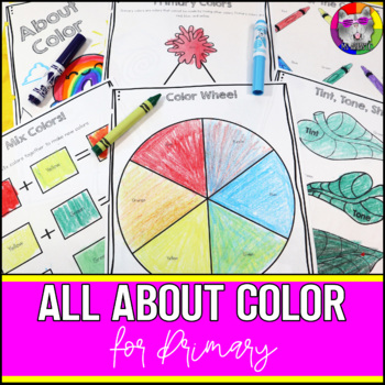 Preview of Color Wheel and Color Art Lessons, Activities & Art Workbook for Primary