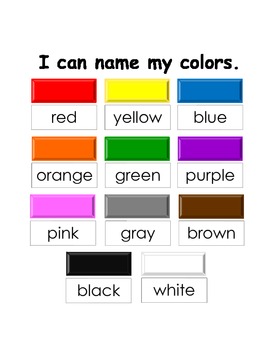Preview of Color Word Activities with 3-part Montessori Cards {English & Spanish}