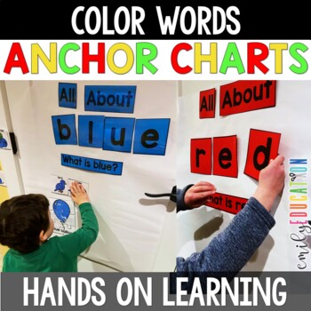 Preview of Color Word Anchor Charts Posters Activities Teaching Colors