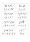 Color Word Flash Cards with ASL spelling
