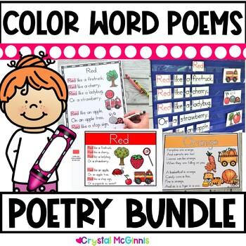 Preview of Color Word Poems BUNDLE | Poems, Pocket Charts, Google Slides, Powerpoint, PDF