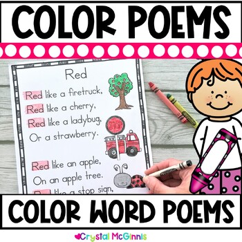 Preview of 11 Color Word Poems for Shared Reading | Sight Word Activity for New Readers