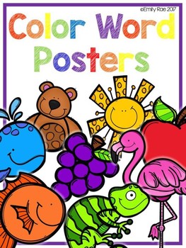 Preview of Color Word Posters - Bold and Bright (White Edition)