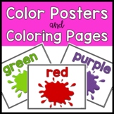 Color Word Posters with Coloring Pages