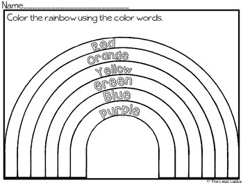 color word rainbow by the leap ladyz teachers pay teachers