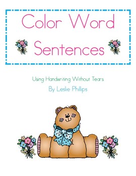 Preview of Color Word Sentences using Handwriting Without Tears