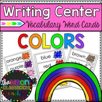 Preview of Color Word Writing Center Vocabulary Cards