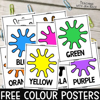 Preview of FREE Colors Word Wall Posters