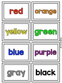 Preview of Color Word Wall Cards - Freebie!
