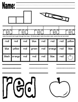 color word worksheets by unique in primary teachers pay teachers