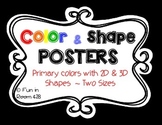 Color Word and Shape Posters ~ 2D and 3D shapes