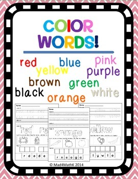 Color Words by From Teach To Speech | Teachers Pay Teachers