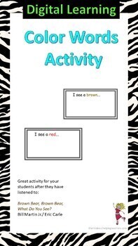 Preview of Color Words Activity - Digital Activity for Distance Learning