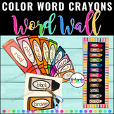 Color Words Bulletin Board | Color Word Wall Crayons | 12 