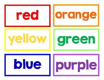 Color Word Cards by Allison Barker | TPT