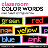 Color Words Classroom Signs {Black Series}