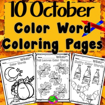 October Coloring Pages Worksheets Teaching Resources Tpt