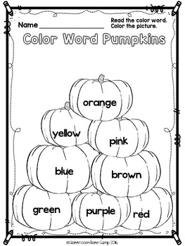 Coloring Pages for October by Classroom Base Camp | TpT