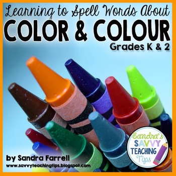 Preview of Color Words Colour Words for Kindergarten and First