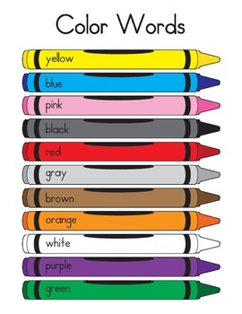 Color Words - Crayons Reference by Christine Begle