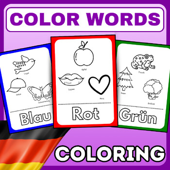 Preview of Color Words(Farbenwörter) Printable Worksheets - coloring pages-German