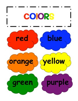 Color Words File Folder by Evelyn Rivera Teaching K-2 with a dash of ESL