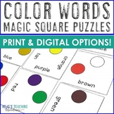 Digital Color Words Flashcard Alternative, Game, or Activi