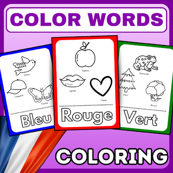 Preview of Color Words(Mots de Couleurs) Printable Worksheets - coloring pages-french