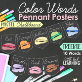 Color Words Pennant Posters - Pastel Chalkboard FREEBIE