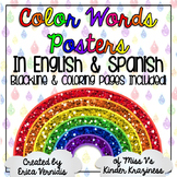 Color Words Posters in English & Spanish! Blacklines & Col