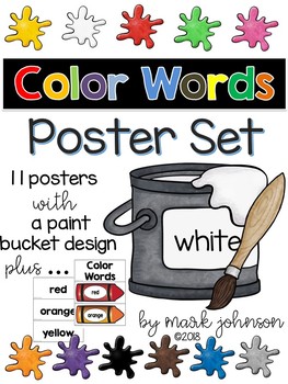 Preview of Color Words Posters with Paint Bucket Design