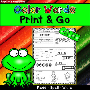 Preview of Learning Colors | Color Names Sight Word Practice Worksheets