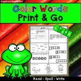 Learning Colors | Color Names Sight Word Practice Worksheets