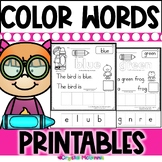 Color Words Worksheets | Color Words Activity | Color Word