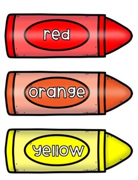 Color Words Signs & Posters - Crayon Shaped - English & Spanish | TPT