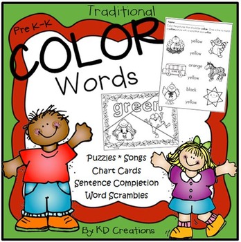 Preview of Color Words Activities for Kindergarten