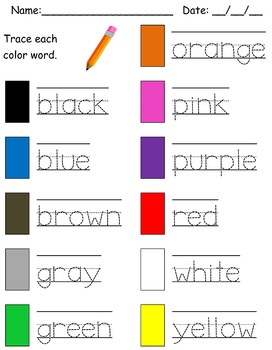 Color Words Unit by Deborah Brown | Teachers Pay Teachers