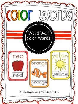 Preview of Color Words Word Wall Cards