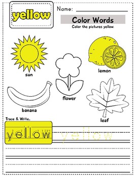 Color Words Worksheet Packet by Imagination Station Preschool | TpT
