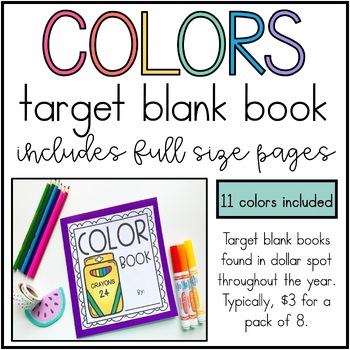Preview of Color Words Worksheet Target Blank Book