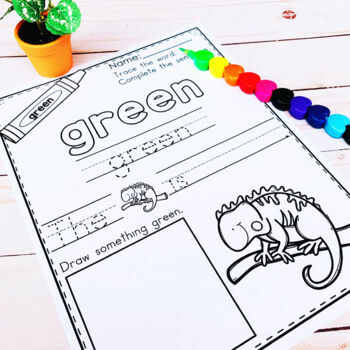 Color Words Worksheets by Grade School Giggles | TpT