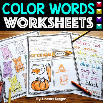 Color Words Worksheets by Lindsay Keegan | Teachers Pay Teachers