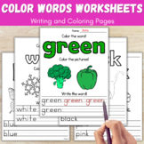 Color Words Worksheets | Learning Color Words | Write and 