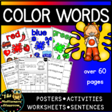 Color Words Worksheets, Posters, and Activities for Kinder