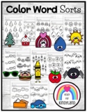 Color Words Worksheets for Monthly Fine Motor Task and Col