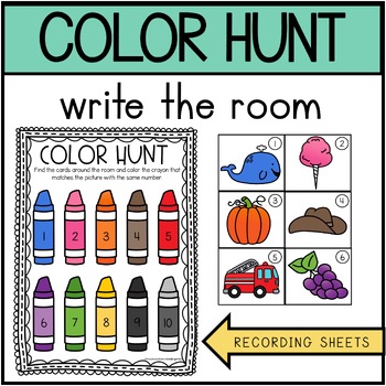 Preview of Color Words Write the Room/ Sensory Bin